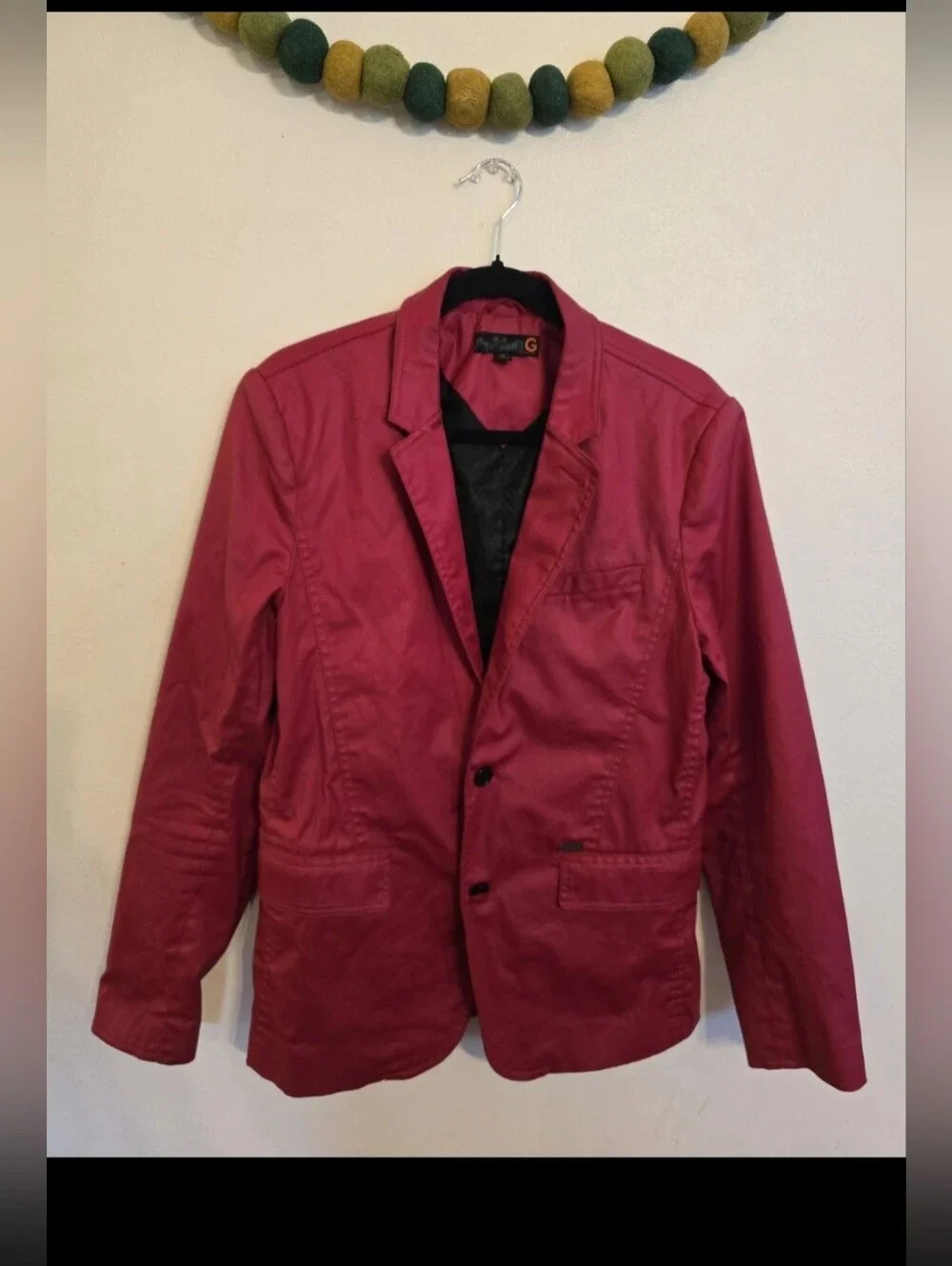 G by Guess Jacket Suit Blazer Red Size M Fully Lined 2 Button Front Unisex